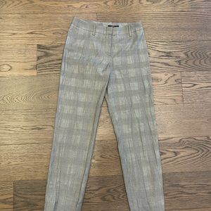 Boss Hugo Boss Women’s Grey Plaid Dress Pants Ankle Trousers US 0 XS